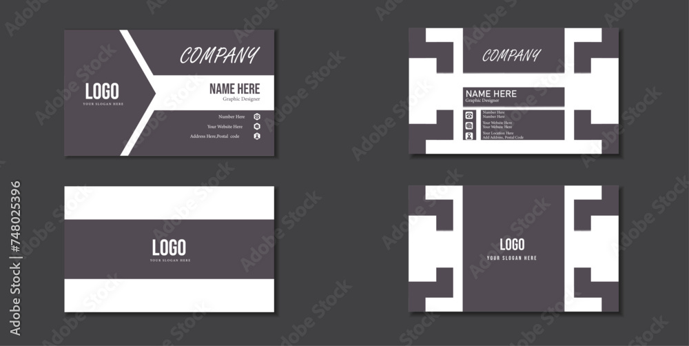 Black and White Business card design set of illustration. Creative Elegant visiting card layout design for business company. Double sided black and white name card vector template. Black and White Business card design set of illustration. Creative Elegant visiting card layout design for business company. Double sided black and white name card vector template.