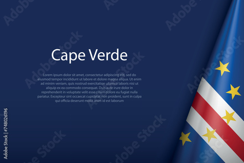 Cape Verde national flag isolated on background with copyspace photo