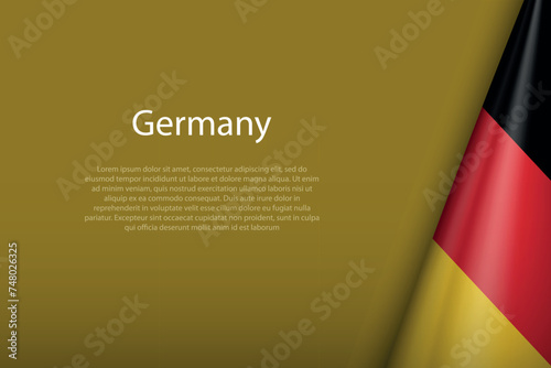 Germany national flag isolated on background with copyspace