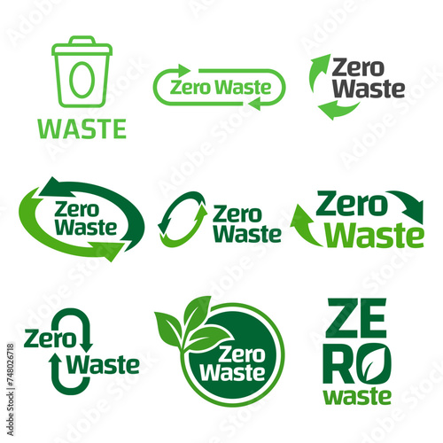 Zero waste icon label vector set vector illustration