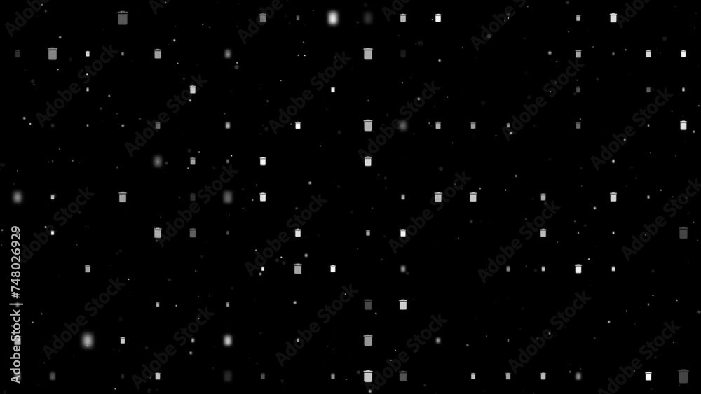 Transparency In Animation Template animation of evenly spaced trash symbols of different sizes ...