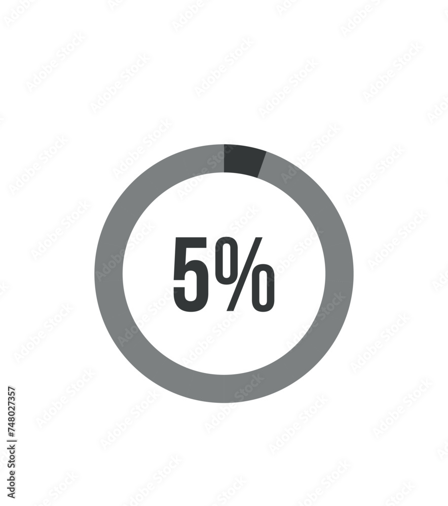 5% round graph. Graphic vector for statistics and finance, pie shape design isolated on white background 5% round graph. Graphic vector for statistics and finance, pie shape design isolated on white background
