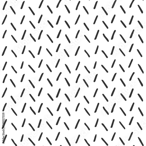 Abstract Doodle Line Texture. Seamless Black and white Pattern. Pen ink Drawing scribbles. Hand drawn row of Stripes. Monochrome squiggles. Modern Minimalist illustration for Design