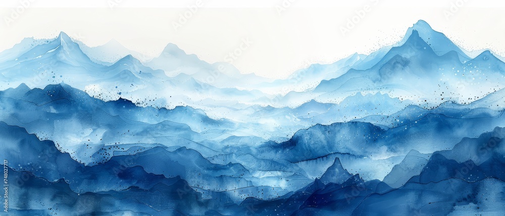 Watercolor background with raster illustration.