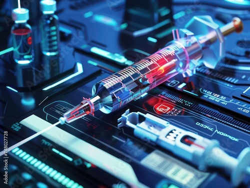 Futuristic Medical Syringe Technology Concept