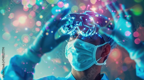 Surgeon Using Virtual Reality for Medical Analysis