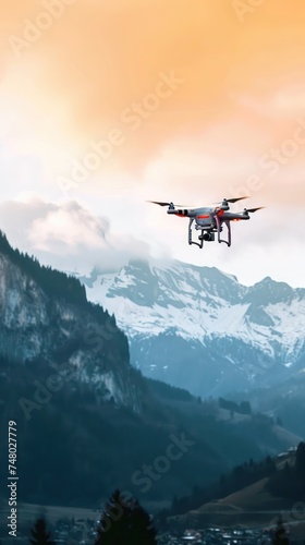Autonomous Drones Preparing for Takeoff at Dusk