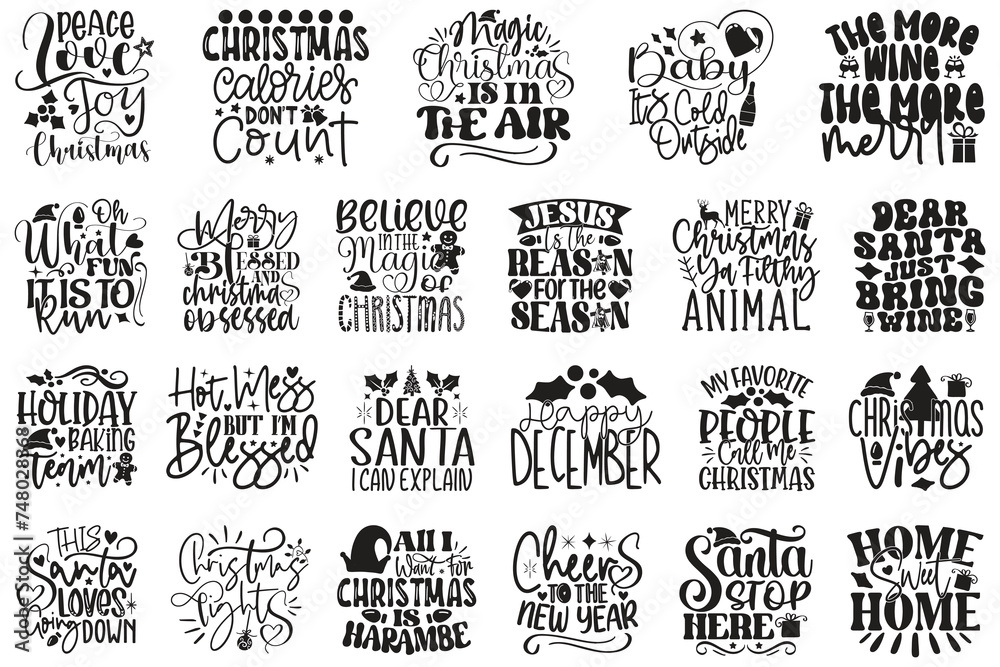 Christmas SVG And T-shirt Design Bundle, Christmas SVG Quotes Design t shirt Bundle, Vector EPS Editable Files, can you download this Design Bundle..