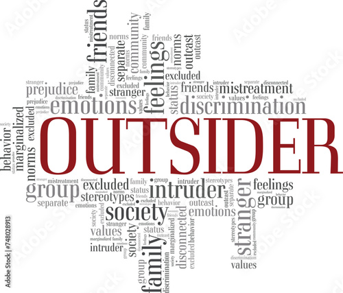 Outsider word cloud conceptual design isolated on white background.