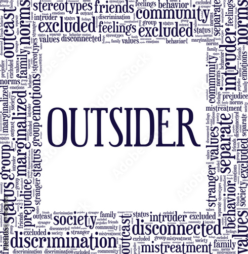 Outsider word cloud conceptual design isolated on white background.