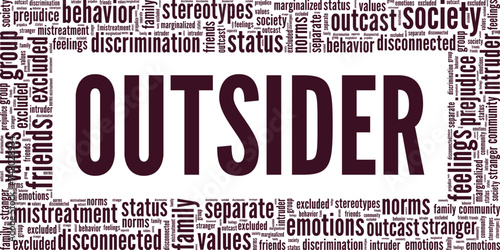 Outsider word cloud conceptual design isolated on white background.