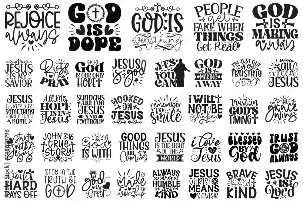 Jesus svg bundle, religious quotes bundle, christian bundle svg, scripture bundle, instant download, bible verse bundle, cut files for Cricut, religious svg, Jesus, god, Christian SVG bundle