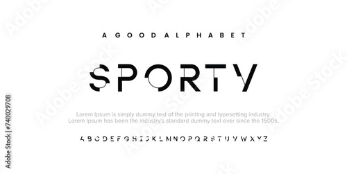 Sporty creative urban sport fashion futuristic font and with numbers. vector illustration