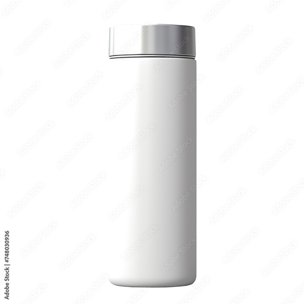 White metal bottle. Vertical mock up White metal bottle. Vertical mock up