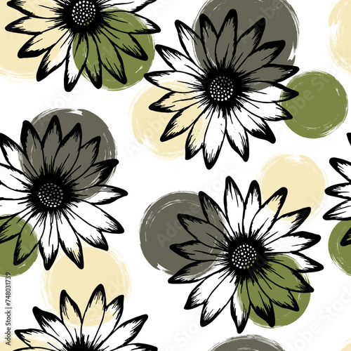 Chrysanthemum colorful summer endless rapport. Sunflower blossom over