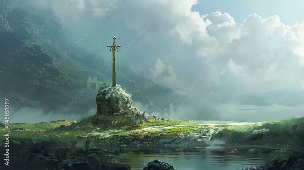 excalibur-the-legendary-sword-embedded-in-the-stone-symbolizing-king