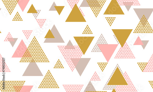 Triangle shapes seamless pattern vector design.