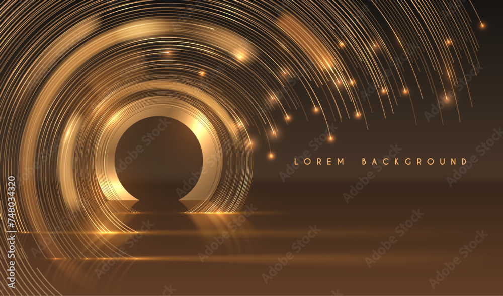 Fototapeta premium Abstract golden circle lines background