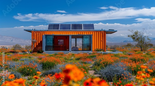 Container Home & Art Studio Amidst Wildflowers