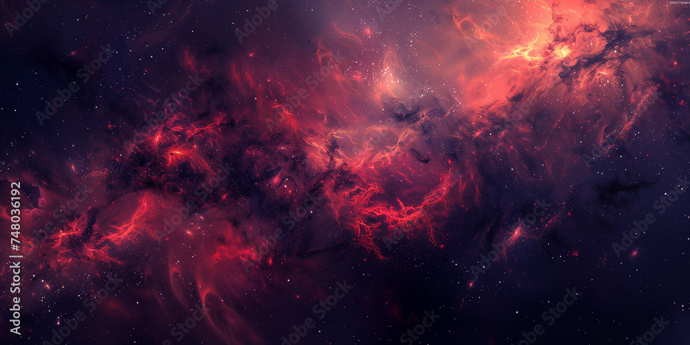 Design a galaxy texture with stars, nebulas, and cosmic swirls in a dark expanse. - obrazy, fototapety, plakaty 