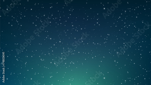 Blue Cloudless Night Shining Starry Sky Background