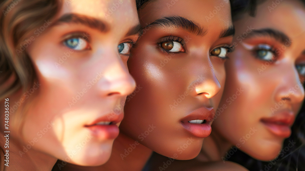 Portrait of diverse group of beautiful women