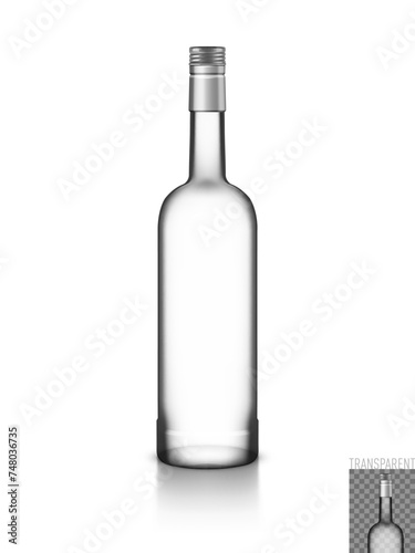 Transparent Glass Vodka Bottle With Screw Cap