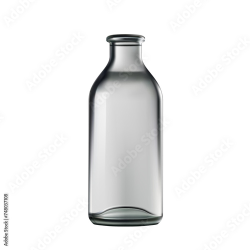 Empty Glass Bottle Isolated On White Background
