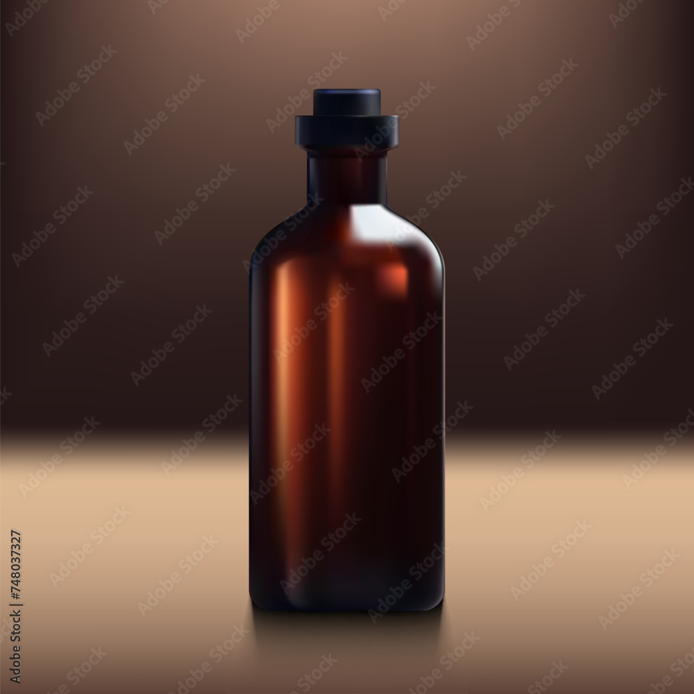 Brown Bottle Or Vial Without Label Isolated Brown Bottle Or Vial Without Label Isolated
