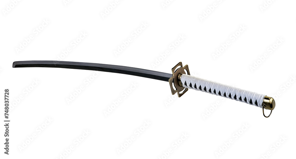 Japanese katana on clear white background (clipping path) Japanese katana on clear white background (clipping path)