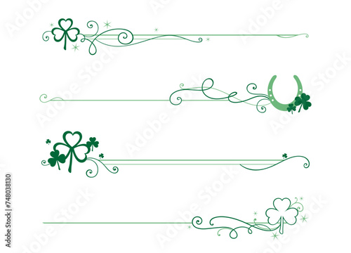 A set of St Patrick's Day Shamrock dividers
