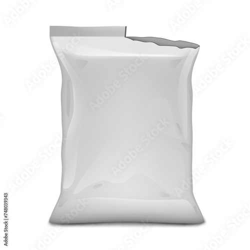 Foil Bag Packaging For Food Isolated On White