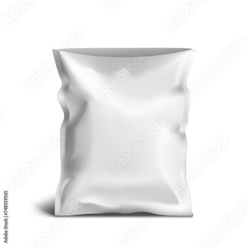 Foil Bag Packaging For Food Isolated On White