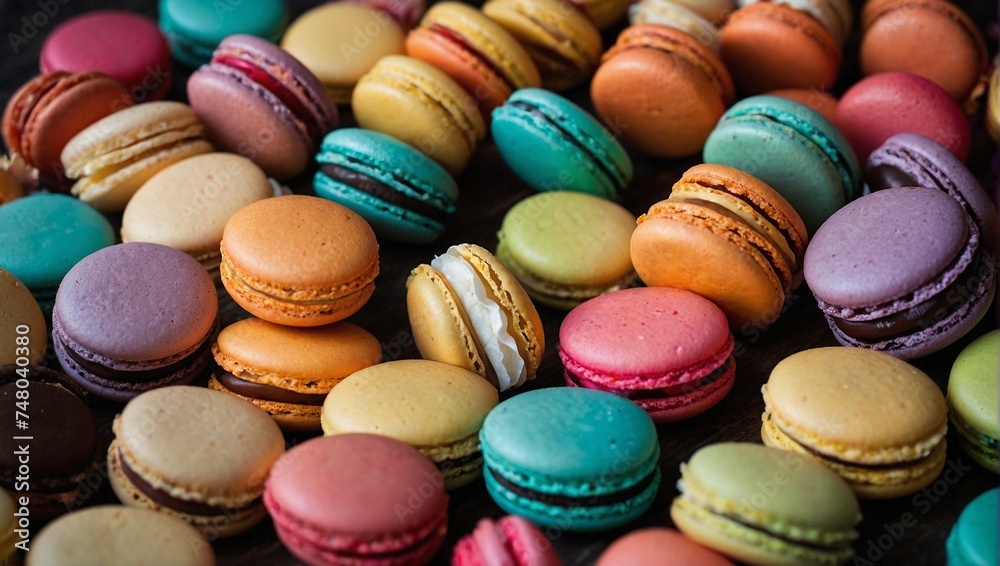 colorful macaroons on a wooden table colorful macaroons on a wooden table