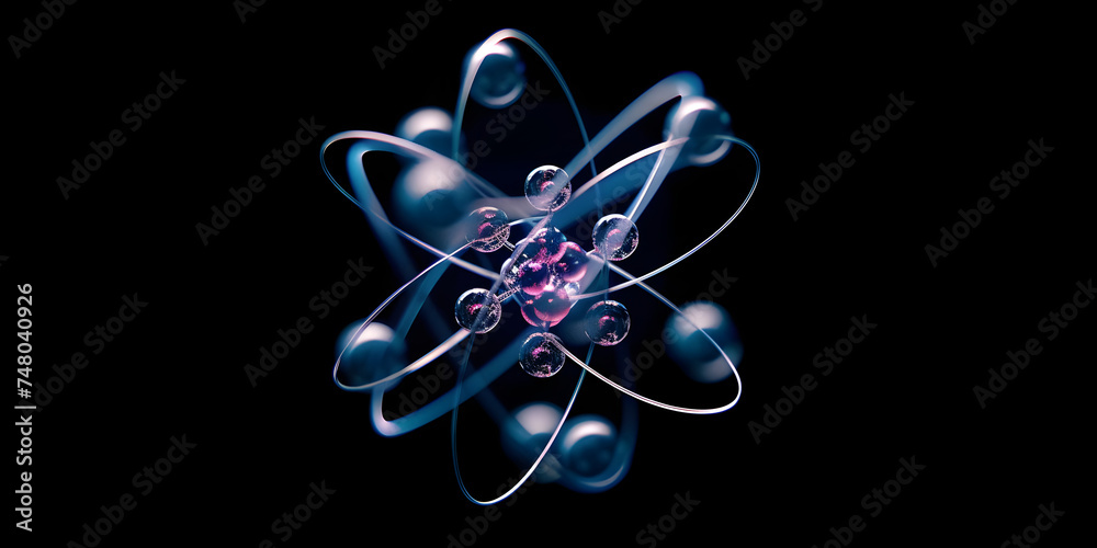 Electrons, Protons, and the Black Void of the Atom, The structure of the atom on black background | Atomic Composition: Exploring Electrons, Protons, and the Void Electrons, Protons, and the Black Void of the Atom, The structure of the atom on black background | Atomic Composition: Exploring Electrons, Protons, and the Void