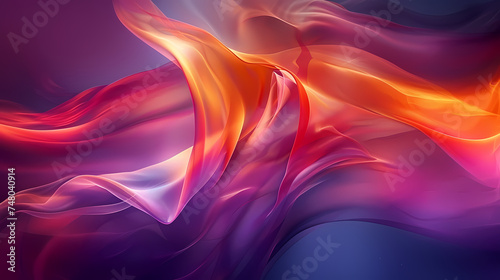 Abstract Colorful Waves on a Gradient Background