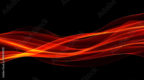 Abstract Fiery Red Smoke Waves on Black Background © Artistic Visions
