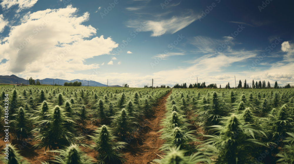 Marijuana farm with beautiful mountain Marijuana farm with beautiful mountain