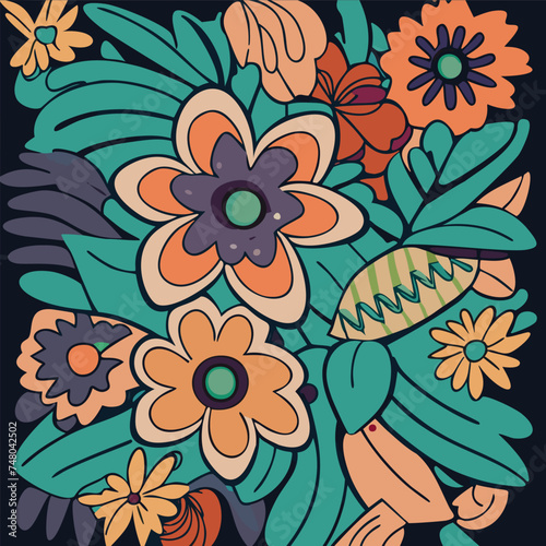 Floral doodle background