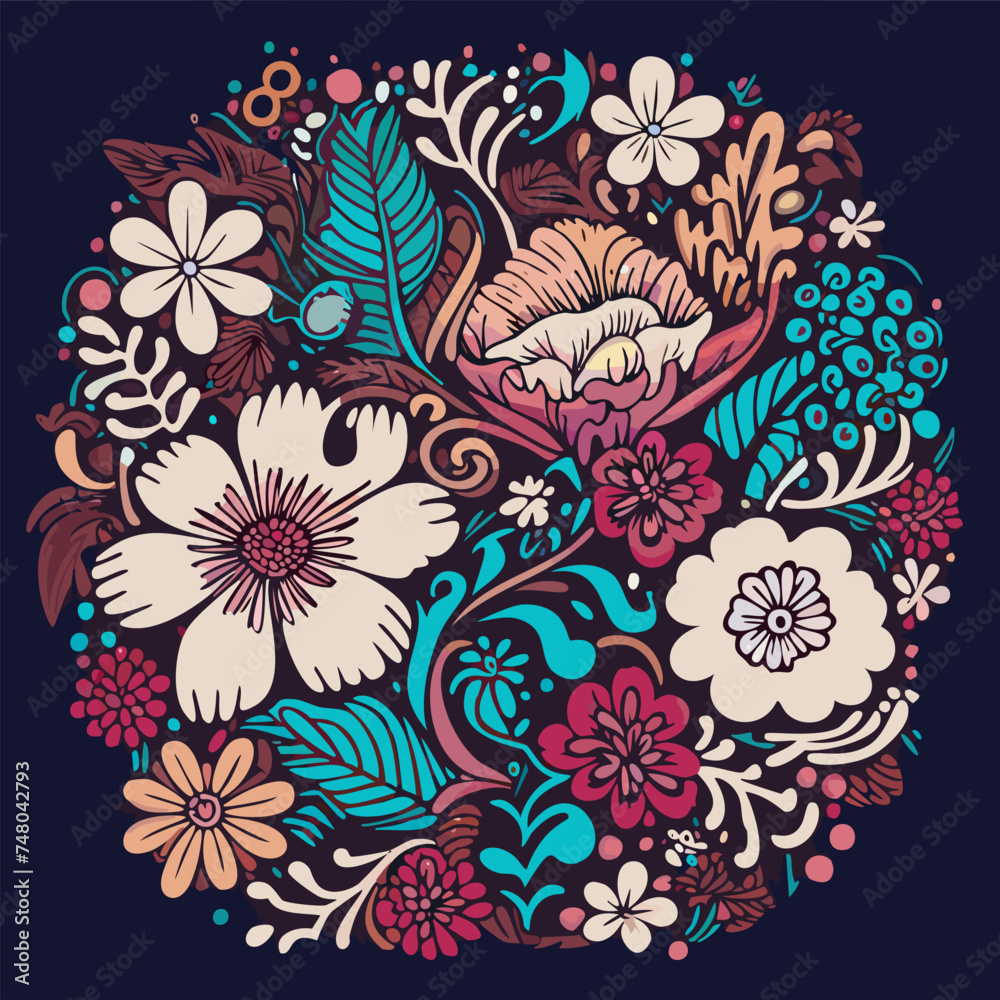 Floral doodle background