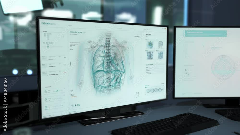Diagnosing Cardiac Ischemia Using Anatomical Scanner Interface. Anatomical Analysis Of Patients Heart. Anatomical Computer Interface Checks Health Of Heart Organ. Interface For Heart Examination Diagnosing Cardiac Ischemia Using Anatomical Scanner Interface. Anatomical Analysis Of Patients Heart. Anatomical Computer Interface Checks Health Of Heart Organ. Interface For Heart Examination