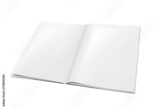 Clear Empty Opened Book With Copy Space Template