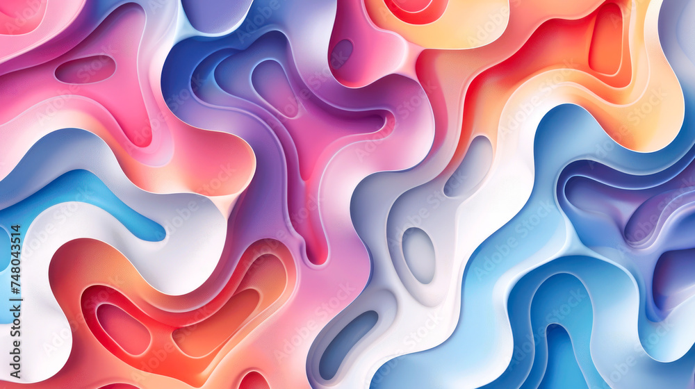 Modern and Abstract: A Pattern of 3D Shapes and Gradients on a Light Background Modern and Abstract: A Pattern of 3D Shapes and Gradients on a Light Background