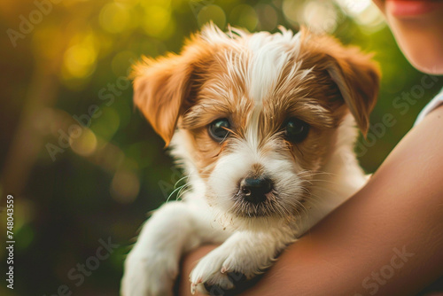 puppy in the hands
