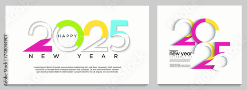 New year celebration with numbers 2025. Premium design 2025 for calendar  poster  template or poster design. 2025.