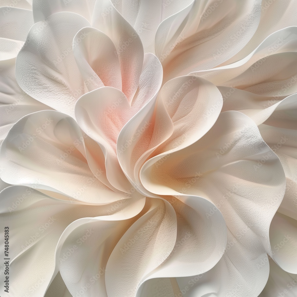 gentle undulating folds resembling flowers in a delicate pastel color scheme
