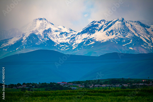 Majestic Snow-Capped Mountains Towering Over East Azerbaijan Province, Iran