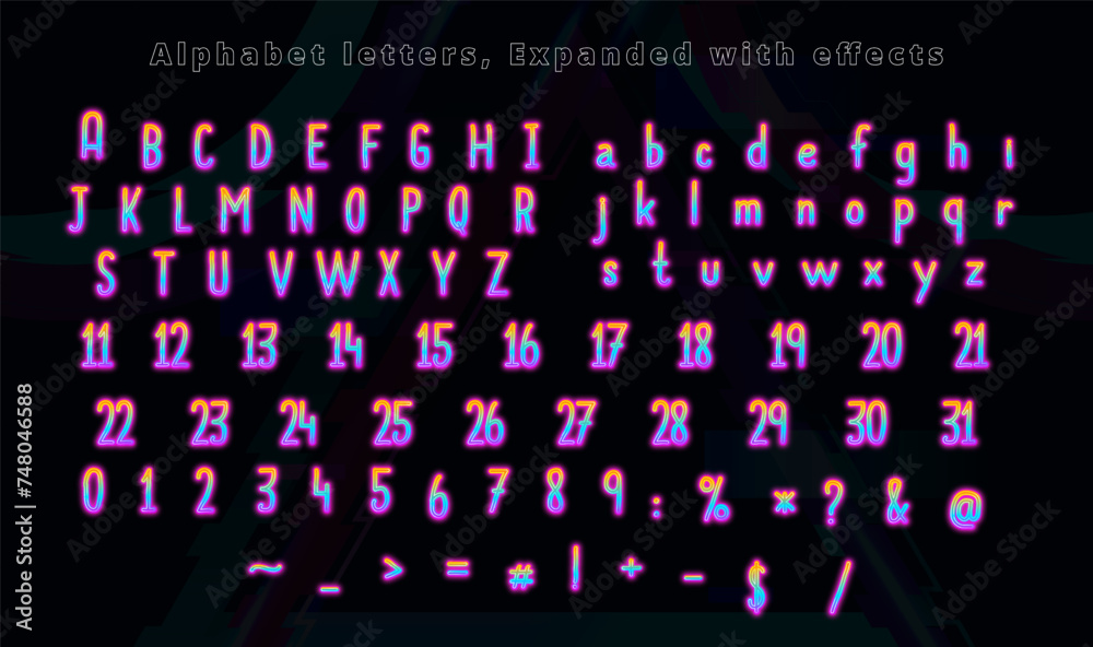 Gradient Neon Glow Icon Alphabet Letters Gradient Neon Glow Icon Alphabet Letters