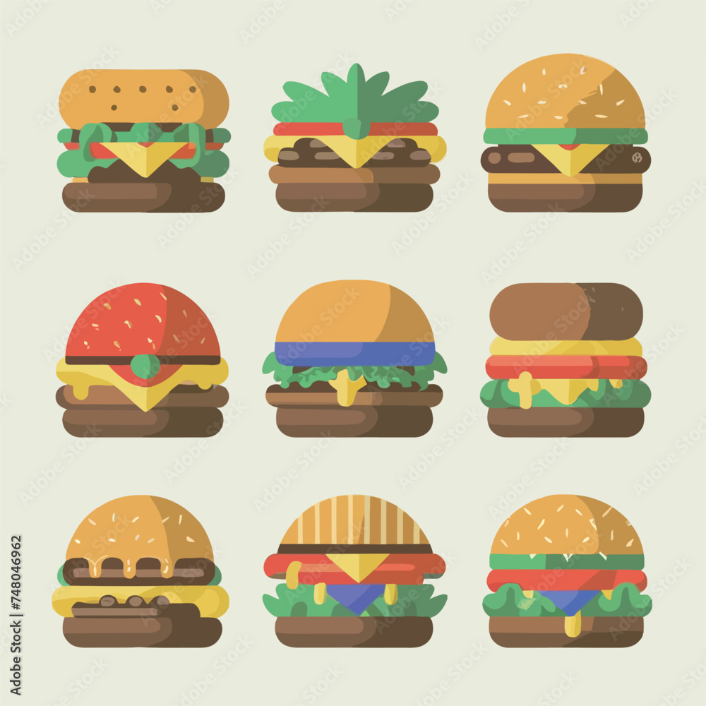 Burger illustration set Burger illustration set