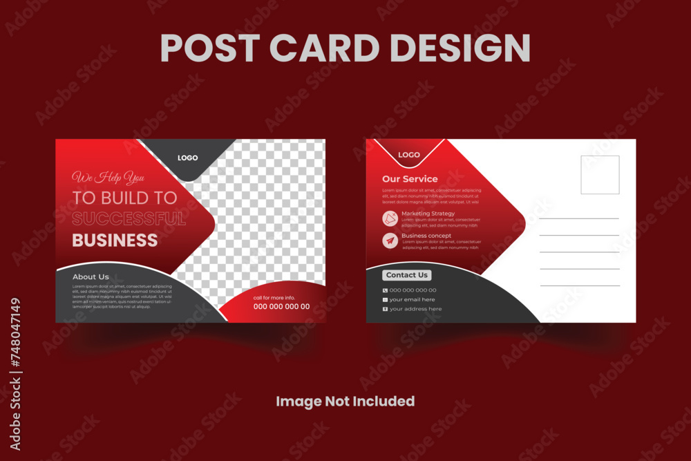 Fototapeta premium Corporate business postcard or EDDM postcard design template